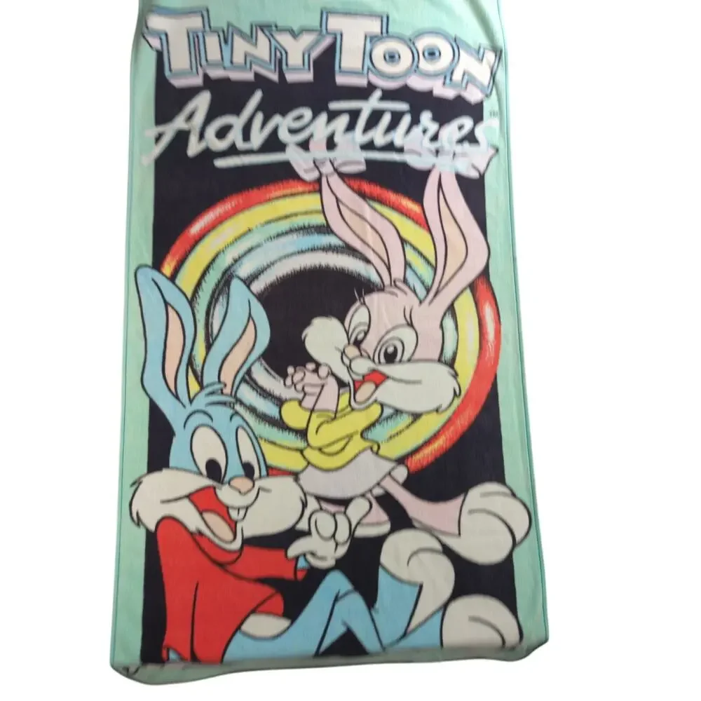 Vintage Tiny Toon Adventures Towel Looney Tunes 90s All Cotton Franco RARE